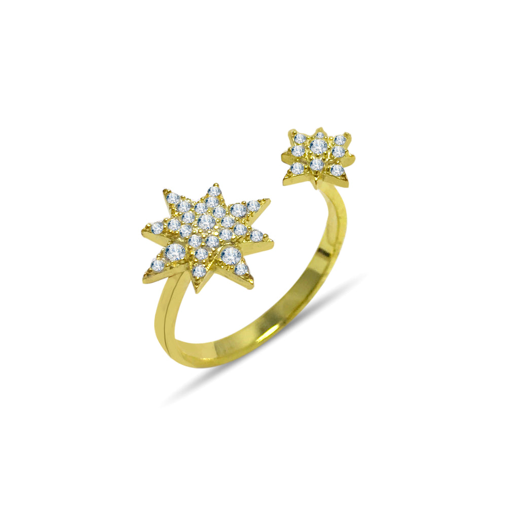 Star Model Handmade Silver Ring With Zircon (NG201015512)