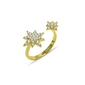 Star Model Handmade Silver Ring With Zircon (NG201015512)