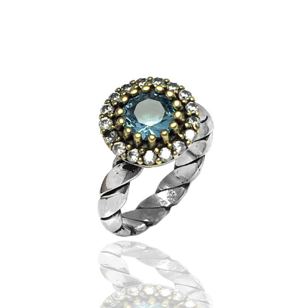 Authentic Handmade Silver Ring With Aquamarine (NG201015668)