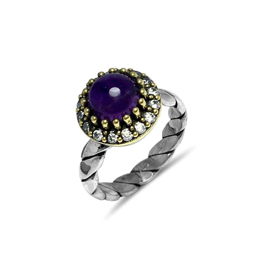 Authentic Handmade Silver Ring With Amethyst (NG201015669)