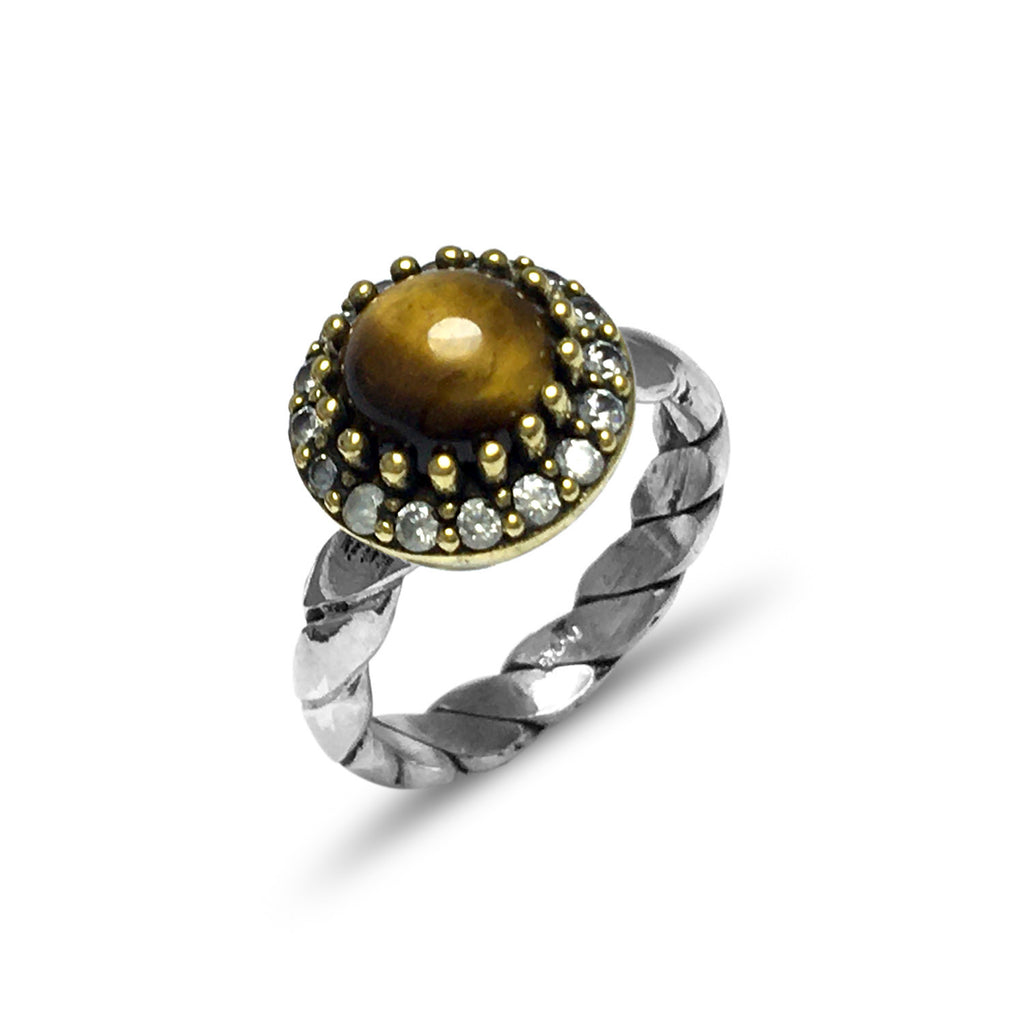 Authentic Handmade Silver Ring With Tiger's Eye (NG201015671)