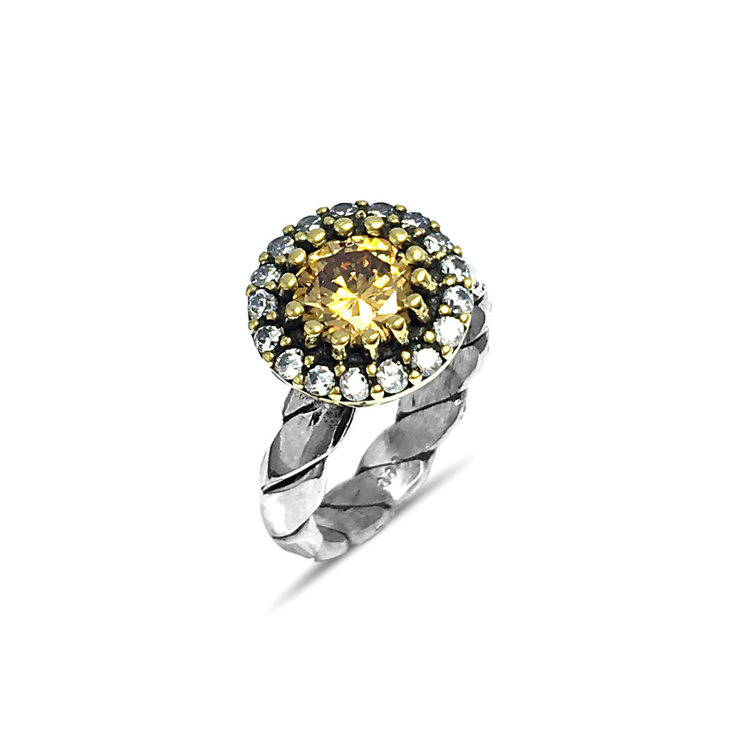 Authentic Handmade Silver Ring With Citrine (NG201015675)
