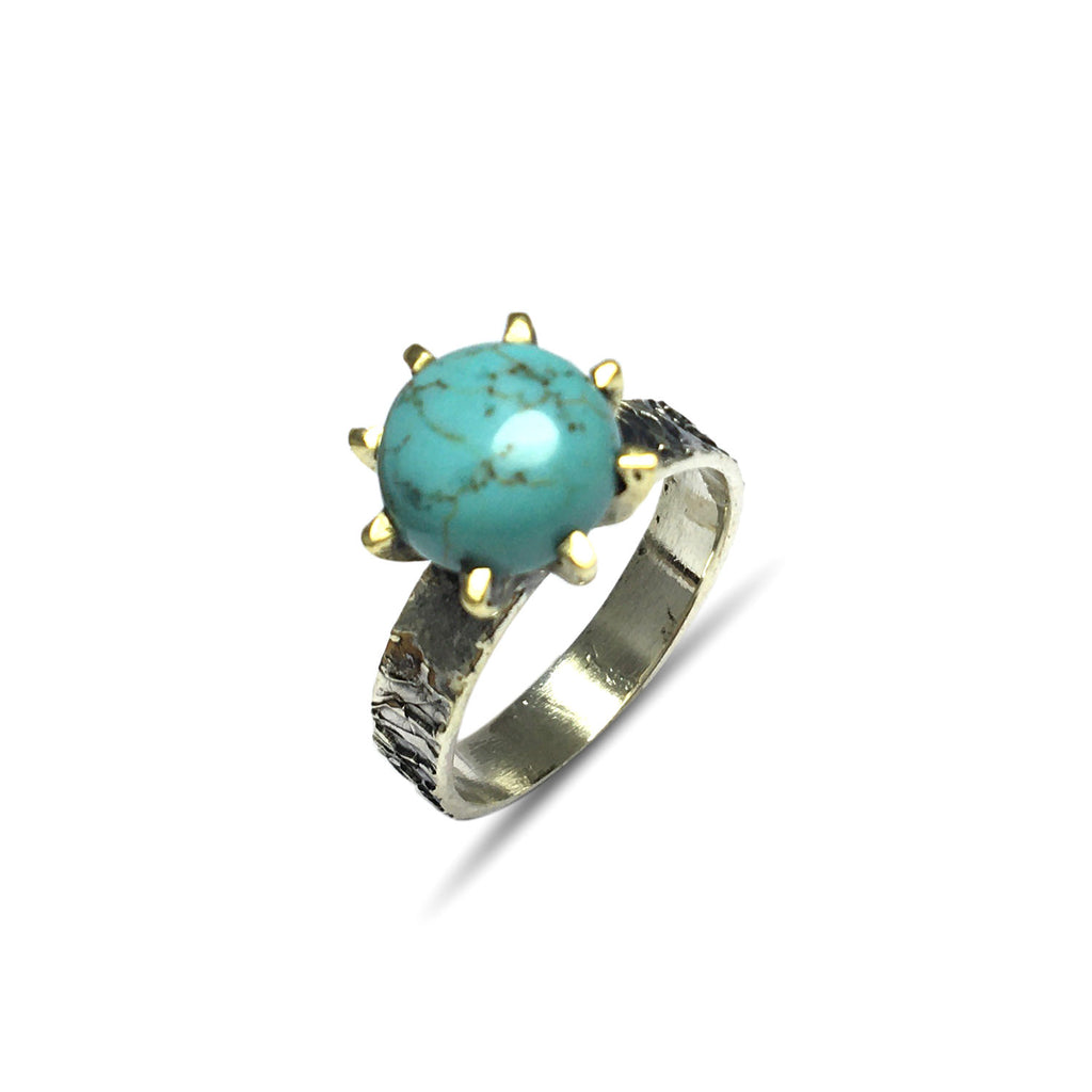Authentic Handmade Silver Ring With Turquoise (NG201015676)