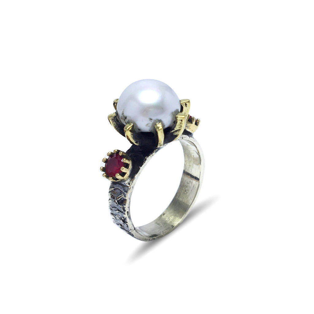 Authentic Handmade Silver Ring With Pearl (NG201015681)