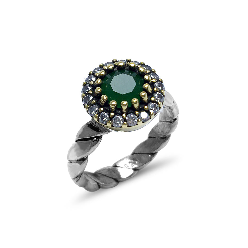 Authentic Handmade Silver Ring With Emerald (NG201015735)