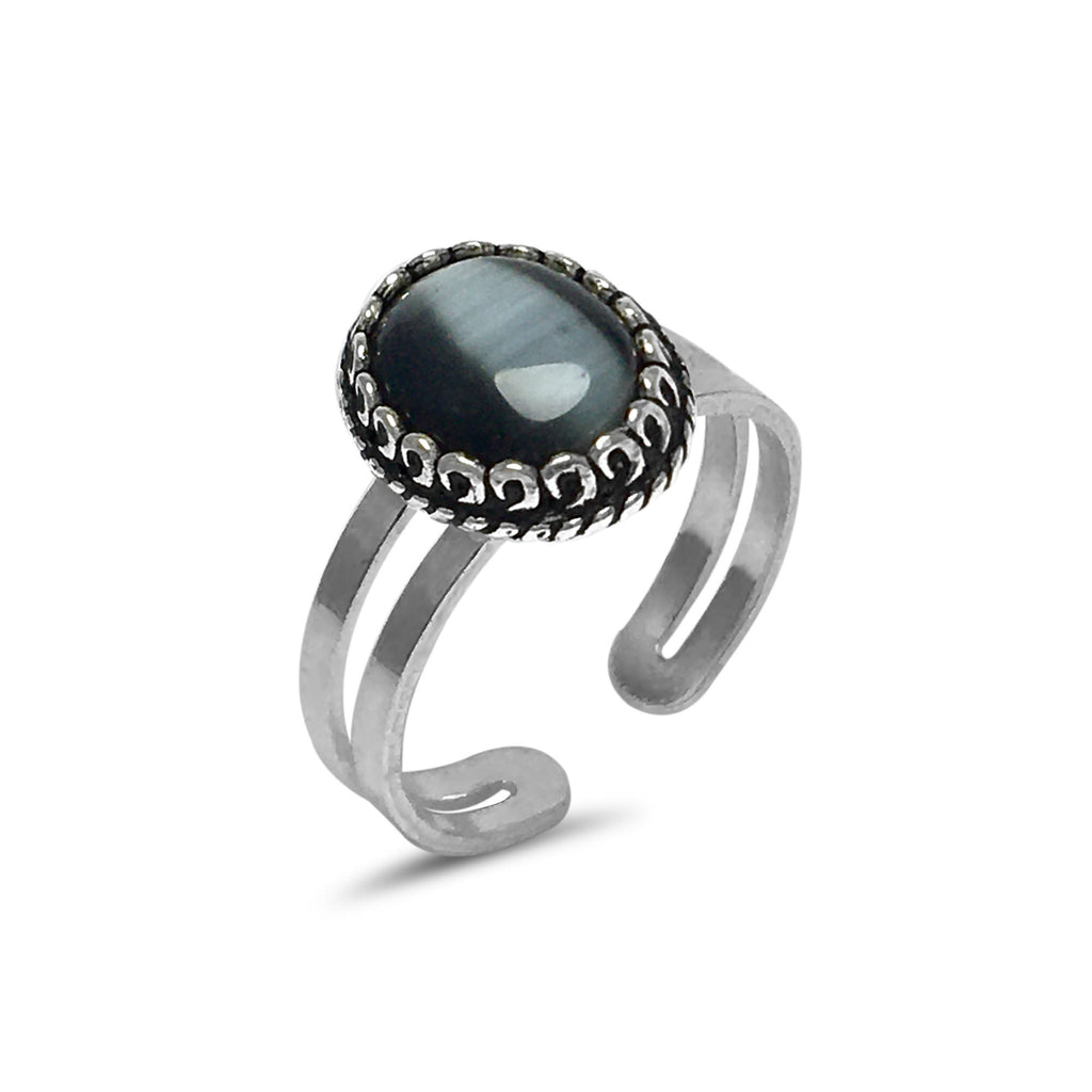 Mardin Straw Authentic Silver Ring With Onyx (NG201016220)