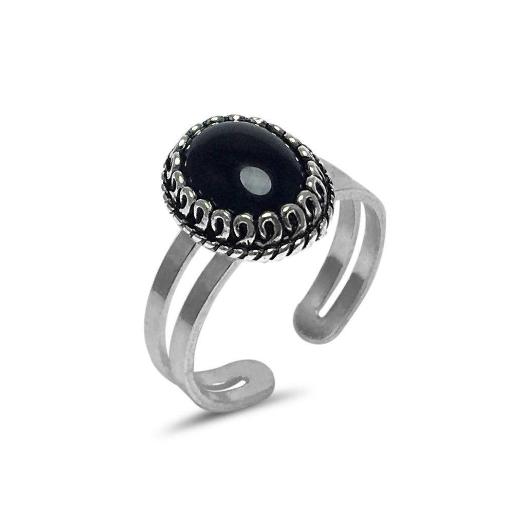 Mardin Straw Authentic Silver Ring With Onyx (NG201016223)