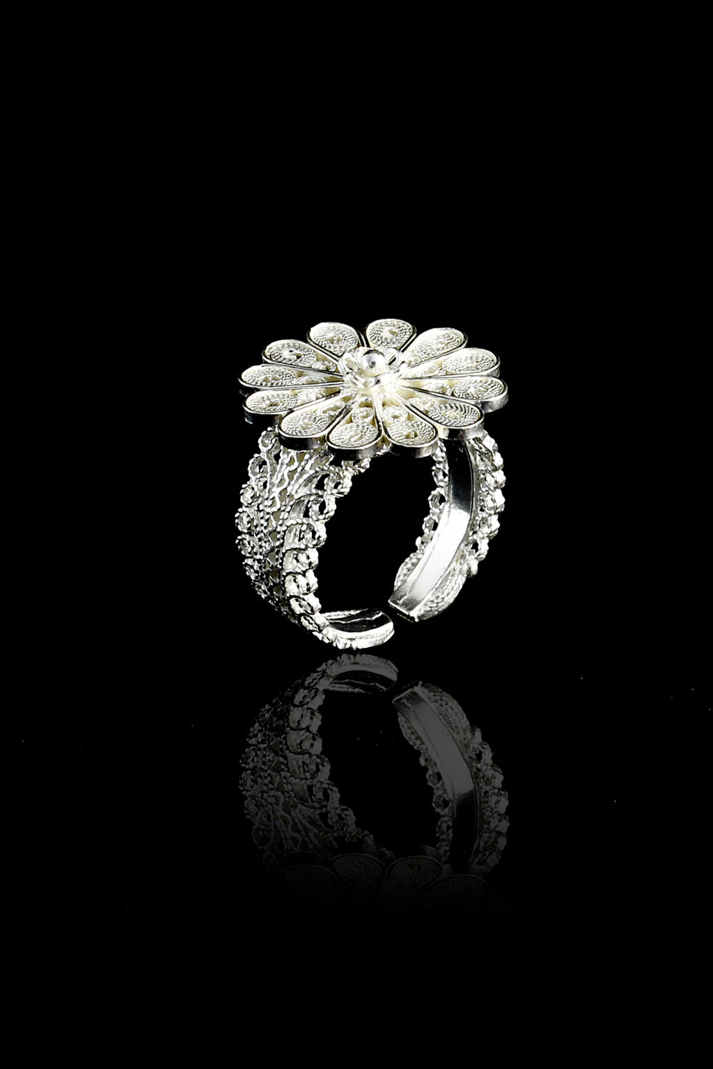 Daisy Model Handmade Filigree Silver Ring (NG201017548)