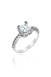 Elegant Baguette Silver Ring With Zircon (NG201017954)