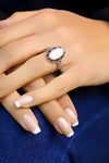 Authentic Silver Ring With Mother of Pearl and Marcasite (NG201017961)