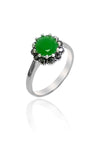 Authentic Silver Ring With Emerald and Marcasite (NG201017968)