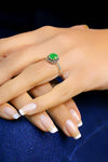 Authentic Silver Ring With Emerald and Marcasite (NG201017968)