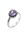 Authentic Silver Ring With Amethyst and Marcasite (NG201017969)