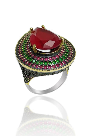 Drop Model Authentic Silver Ring With Ruby (NG201018210)