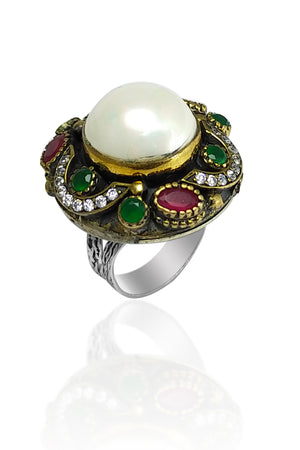 Drop Model Authentic Silver Ring With Pearl (NG201018221)