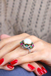 Drop Model Authentic Silver Ring With Pearl (NG201018221)