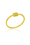 Square Model Gold Plated Silver Ring With Zircon (NG201020539)
