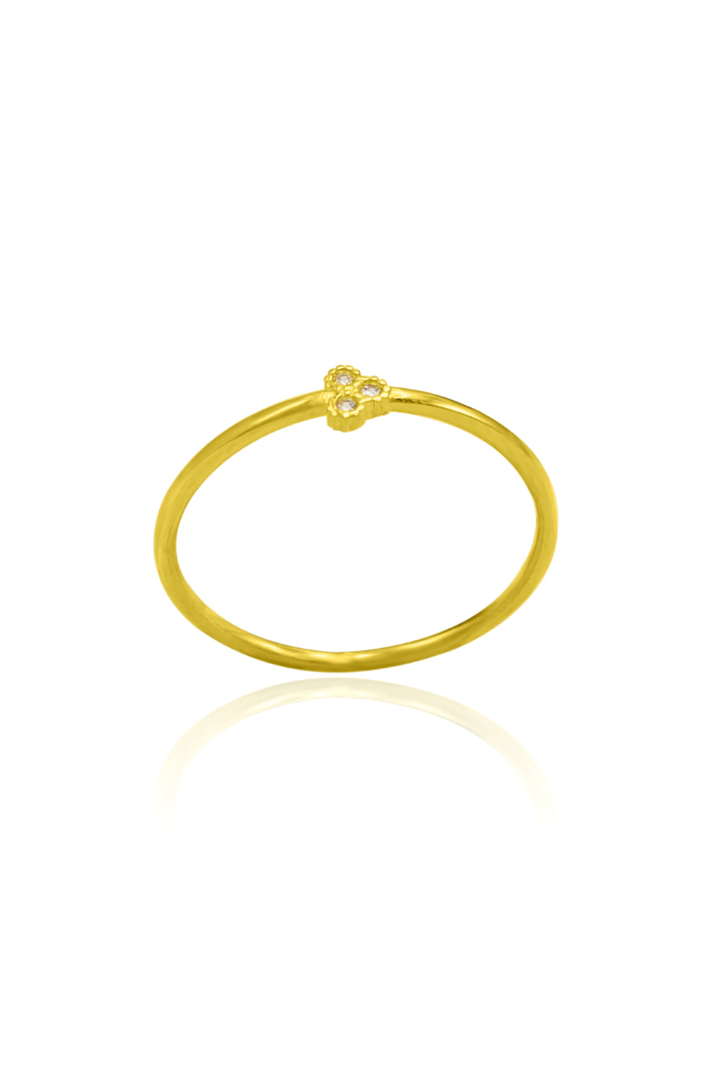 Round Model Gold Plated Silver Ring With Zircon (NG201020540)
