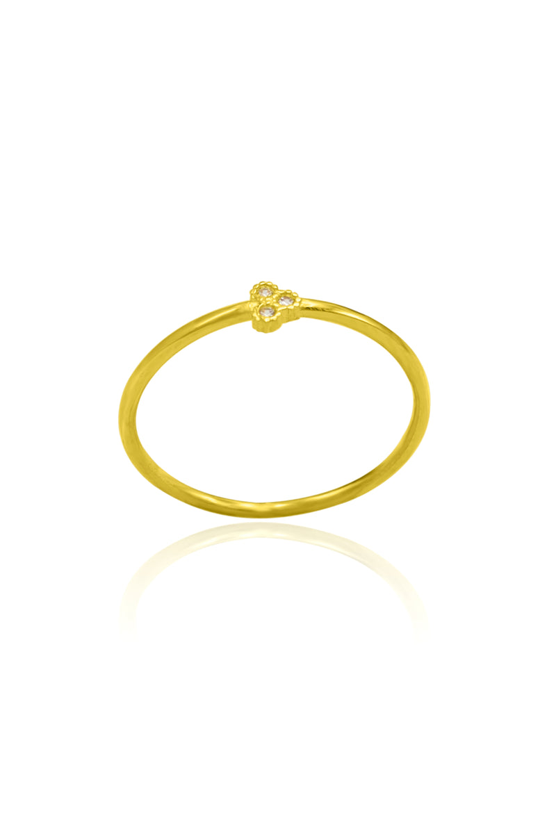 Round Model Gold Plated Silver Ring With Zircon (NG201020540)