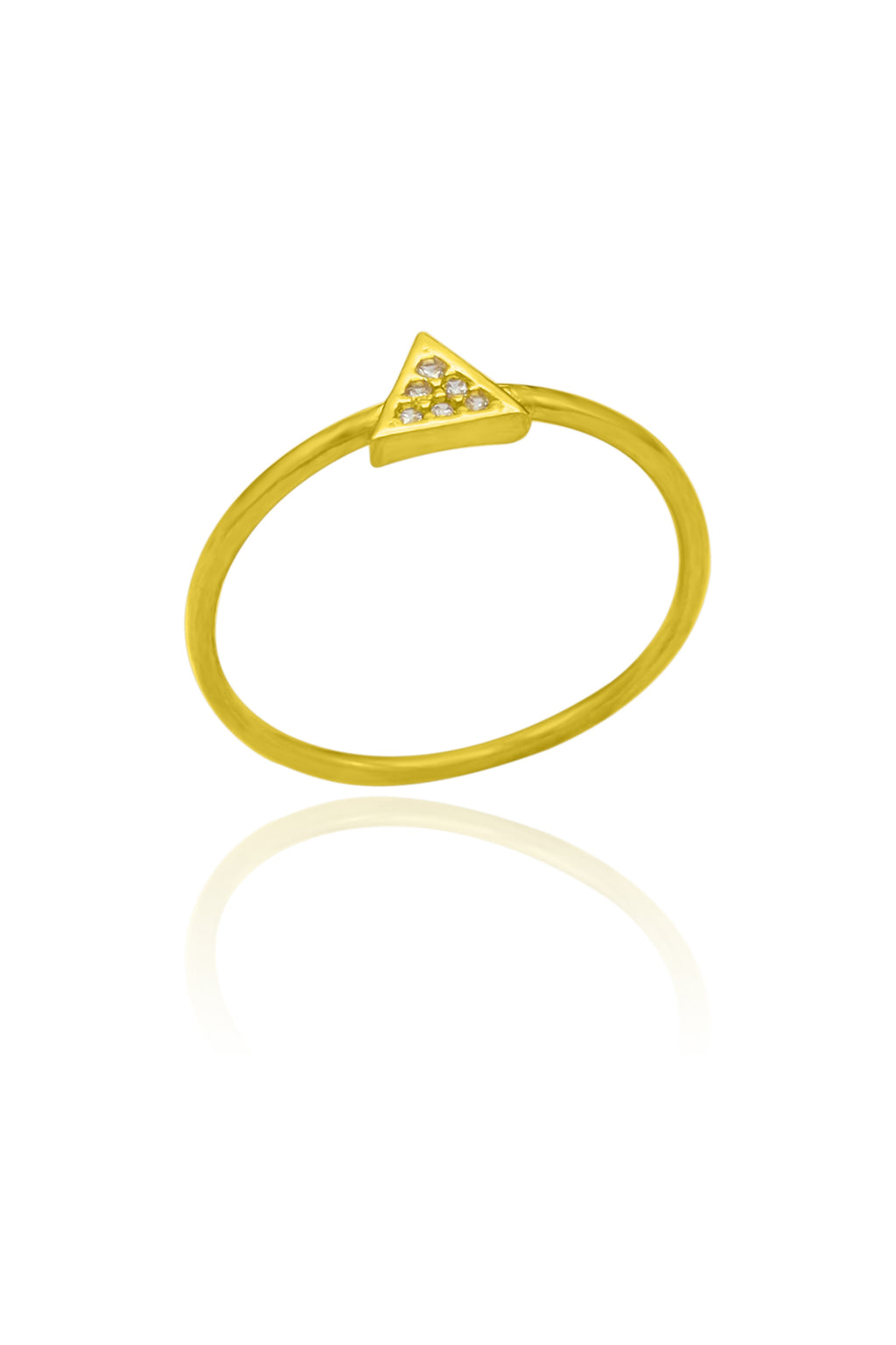 Triangle Model Gold Plated Silver Ring With Zircon (NG201020544)