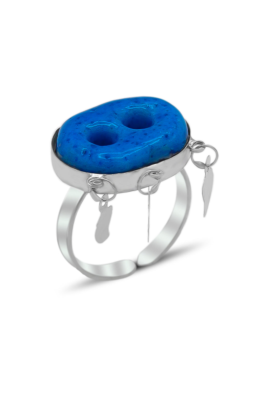 Syrian Evil Eye Model Silver Ring With Turquoise (NG201020560)