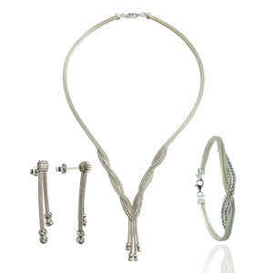 Triple Jewelry Set, Necklace, a Pair of Earrings, Bracelet (NG201016077)