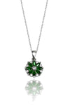 Lotus Flower Model Silver Triple Jewelry Set With Emerald (NG201018163)