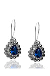 Drop Model Filigree Silver Triple Jewelry Set With Sapphire (NG201021803)