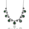 Drop Model Filigree Silver Triple Jewelry Set With Emerald (NG201021805)