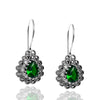 Drop Model Filigree Silver Triple Jewelry Set With Emerald (NG201021805)