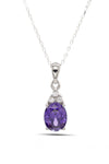 Oval Model Silver Triple Jewelry Set With Amethyst (NG201021905)