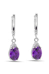 Oval Model Silver Triple Jewelry Set With Amethyst (NG201021905)