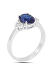 Oval Model Silver Triple Jewelry Set With Sapphire (NG201021906)