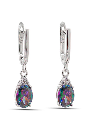 Oval Model Silver Triple Jewelry Set With Topaz (NG201021907)