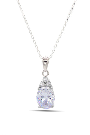 Oval Model Silver Triple Jewelry Set With Zircon (NG201021908)