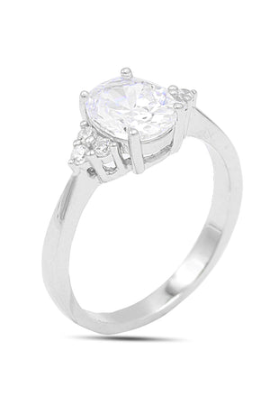 Oval Model Silver Triple Jewelry Set With Zircon (NG201021908)