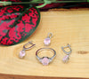 Oval Model Silver Triple Jewelry Set With Quartz (NG201021909)
