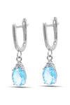 Oval Model Silver Triple Jewelry Set With Aquamarine (NG201021910)