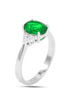 Oval Model Silver Triple Jewelry Set With Emerald (NG201021911)