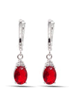 Oval Model Silver Triple Jewelry Set With Ruby (NG201021912)