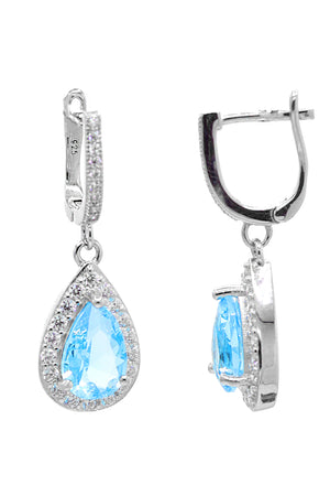 Drop Model Silver Triple Jewelry Set With Aquamarine (NG201021914)