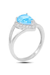 Drop Model Silver Triple Jewelry Set With Aquamarine (NG201021914)