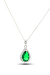 Drop Model Silver Triple Jewelry Set With Emerald (NG201021916)