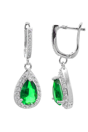 Drop Model Silver Triple Jewelry Set With Emerald (NG201021916)