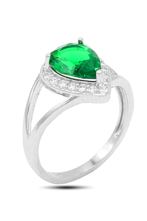 Drop Model Silver Triple Jewelry Set With Emerald (NG201021916)