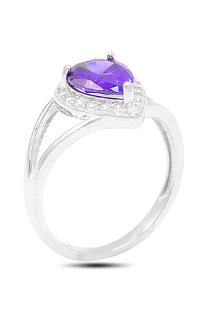 Drop Model Silver Triple Jewelry Set With Amethyst (NG201021917)