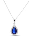 Drop Model Silver Triple Jewelry Set With Sapphire (NG201021919)