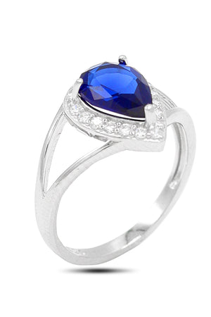 Drop Model Silver Triple Jewelry Set With Sapphire (NG201021919)