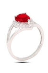 Drop Model Silver Triple Jewelry Set With Ruby (NG201021920)