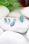Slanting Model Silver Triple Jewelry Set With Turquoise (NG201021924)